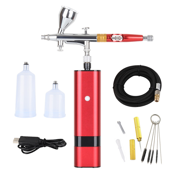 Airbrush Kit Presio erregulatzailearekin Airbrush Gun Haririk gabekoa